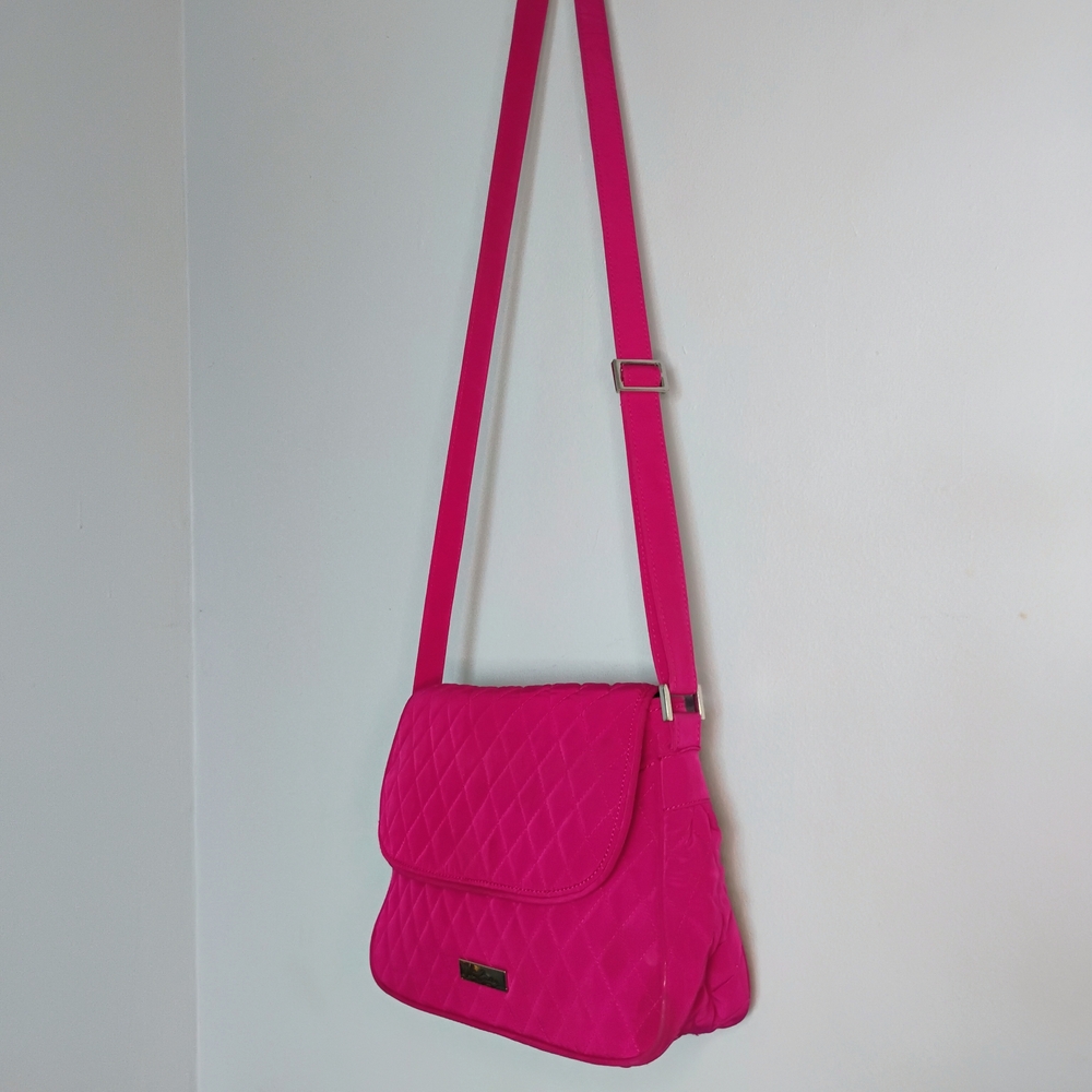 Vera Bradley Pink Raspberry Crossbody Bag with Quilted Design Casual Colorful